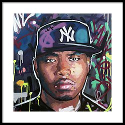 250x250 Jay Z Framed Art Prints Fine Art America - Nas Painting