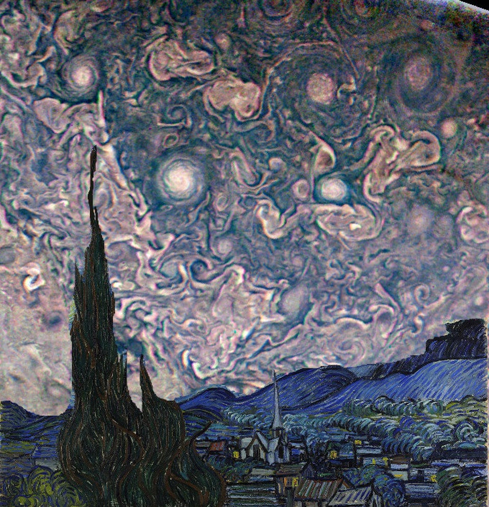 960x995 Nasa's New Jupiter Images Van Gogh's Starry Night Just Came To Life - Nasa Painting