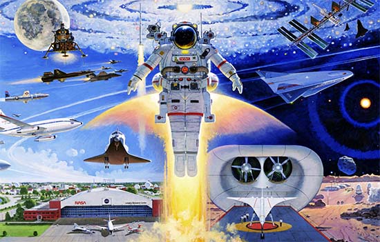 550x351 Robert Mccall Kosmosaic Books - Nasa Painting