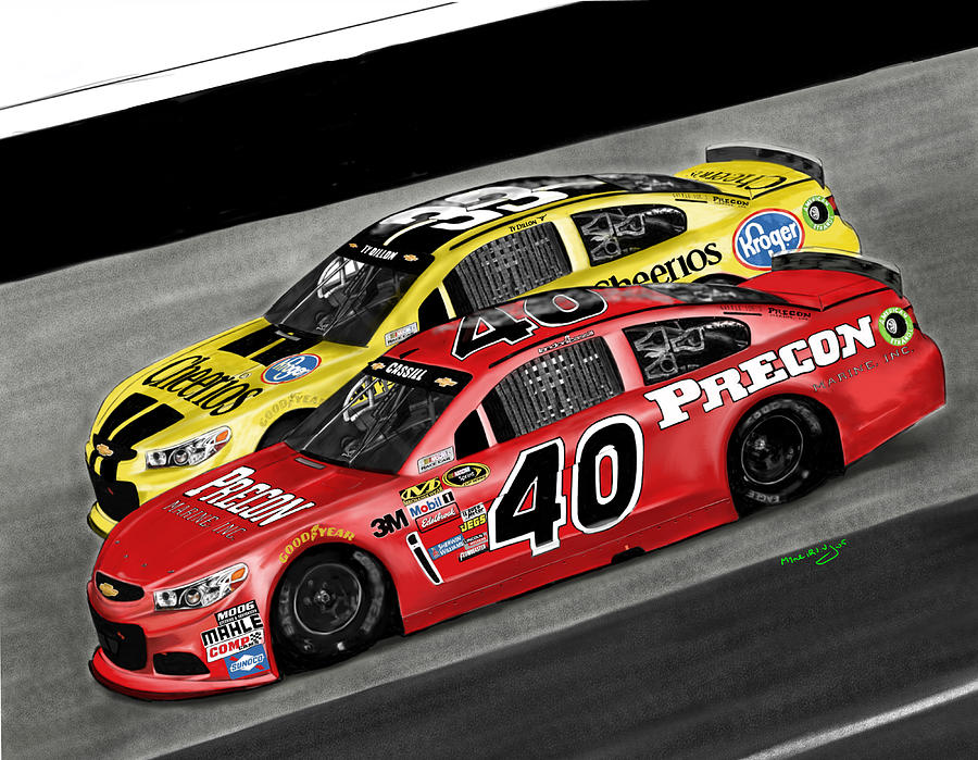 900x699 Hillman Racing Sprint Cup 2015 Precon Marine Painting By Myke Irving - Nascar Painting