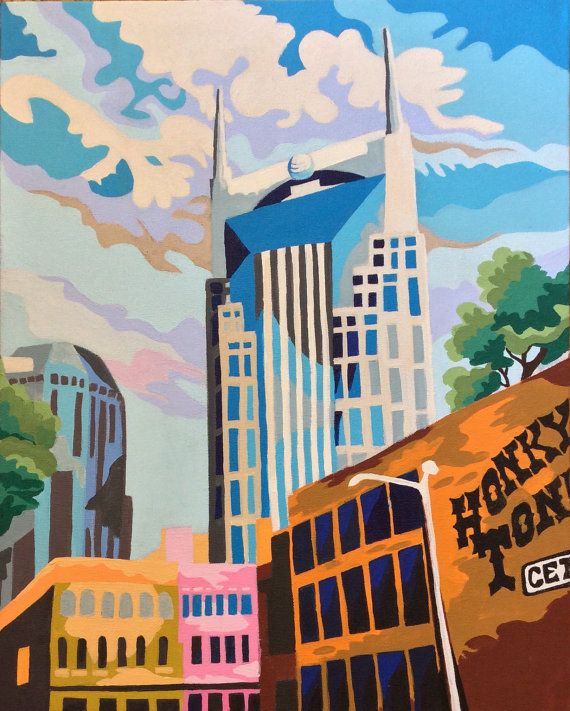 570x711 Nashville Paint By Numbers Honky Tonk 16 X 20 Acrylic Painting - Nashville Painting
