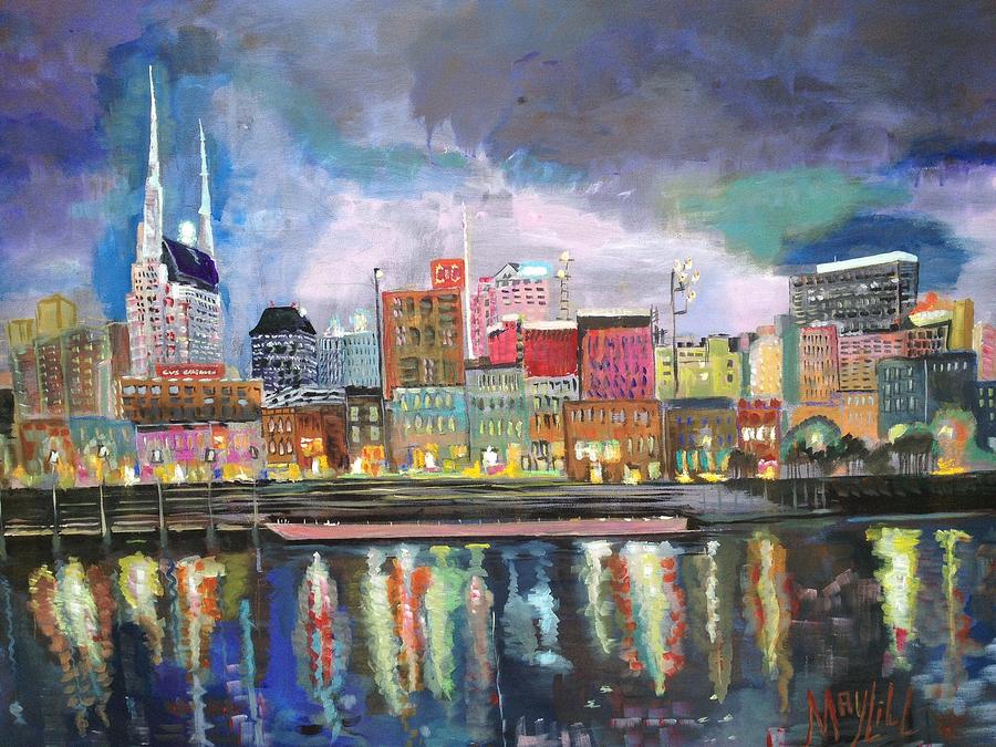 900x675 Nashville Reflections Painting By Maylill Tomlin - Nashville Painting