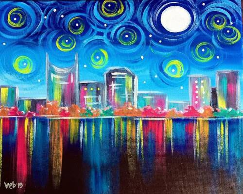 500x400 Painting Class Nashville Skyline Events Calendar Downtown - Nashville Painting