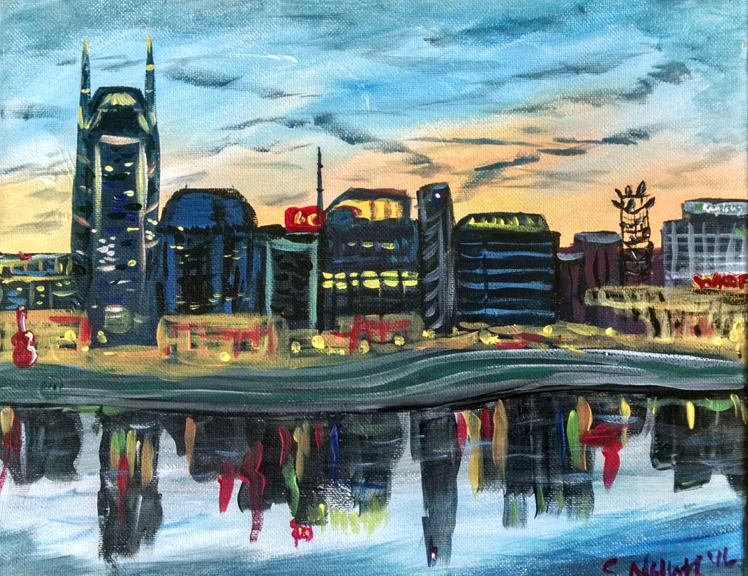 2591x1995 Coffee And Canvas Nashville Skyline Painting Archives Coffee - Nashville Painting