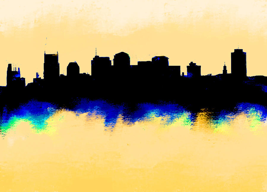 900x648 Nashville Skyline Painting By Enki Art - Nashville Skyline Painting