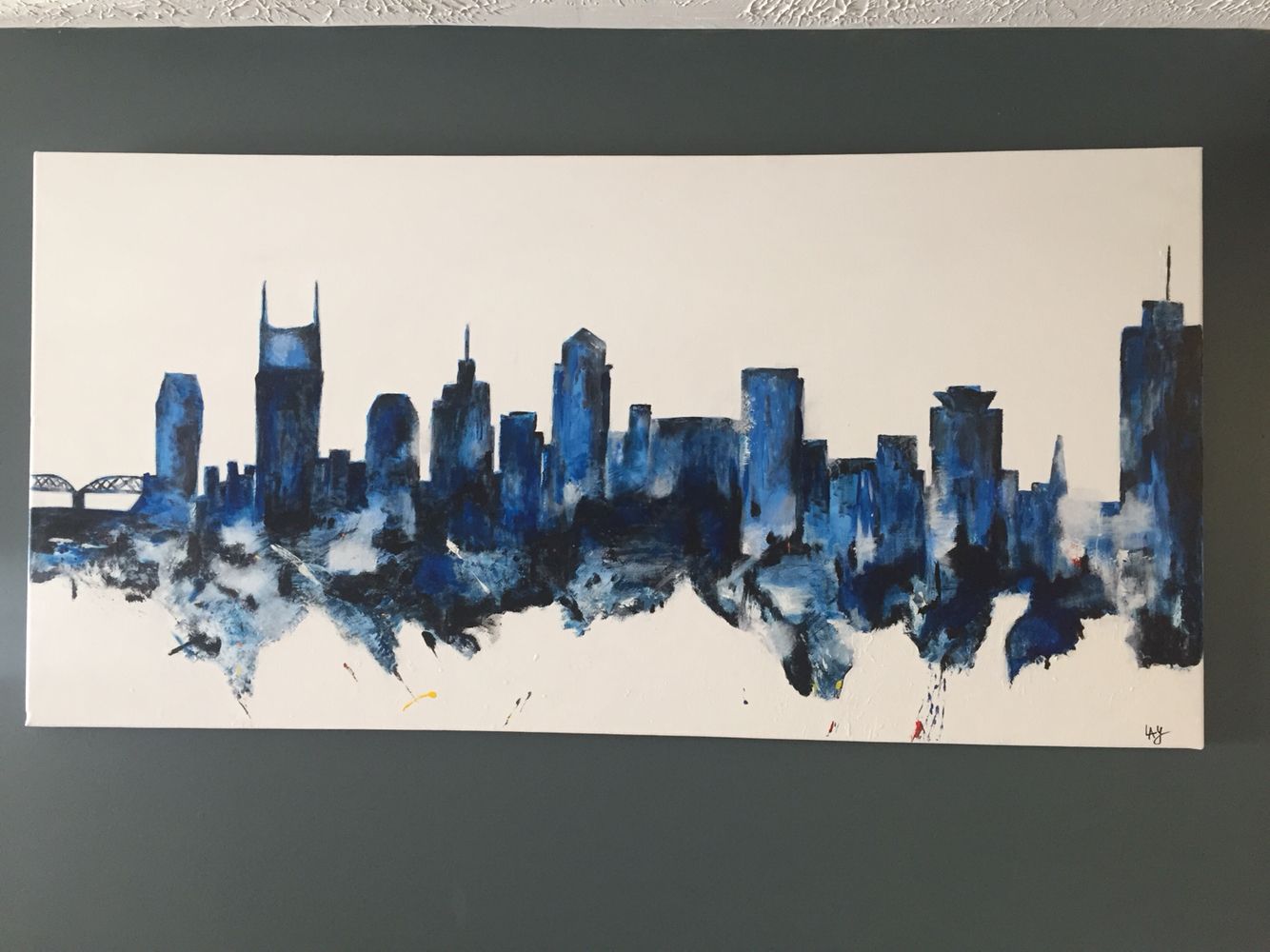 1334x1000 Nashville Skyline Painting By Lay - Nashville Skyline Painting