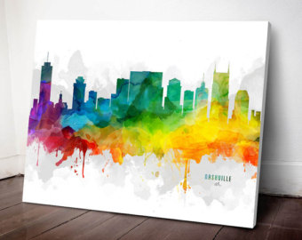 340x270 Nashville Skyline Poster Nashville Print Nashville Decor - Nashville Skyline Painting