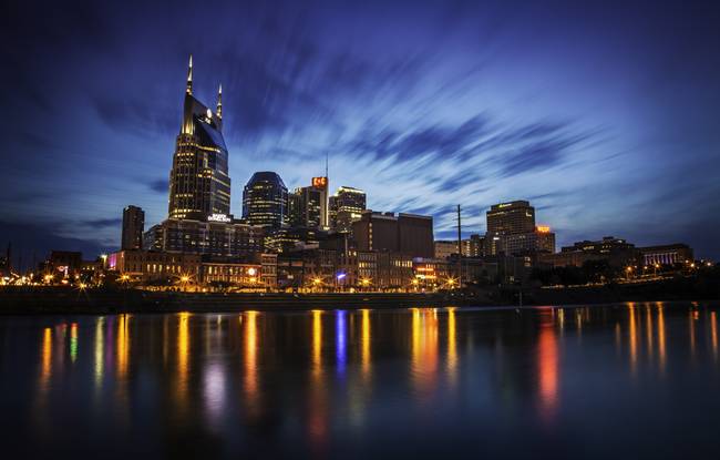 650x415 Nashville Skyline Twilight By Lucas Foley - Nashville Skyline Painting