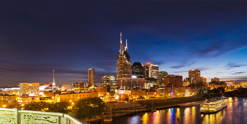 800x404 Nashville Skyline. 18x36 - Nashville Skyline Painting