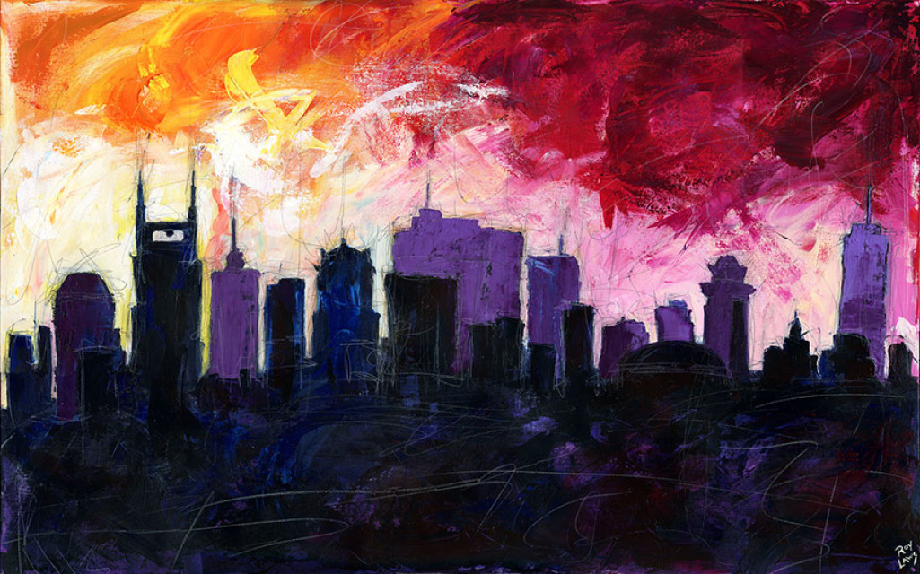 1025x640 Nashville Skyline - Nashville Skyline Painting