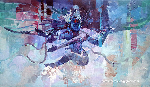 617x360 Nataraja Cosmic Dance Painting By Parasuraman Arumugam - Nataraja Painting