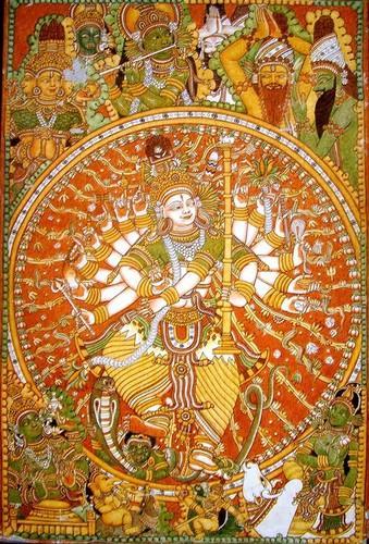 339x500 Pradosha Nataraja Original Painting On Canvas - Nataraja Painting