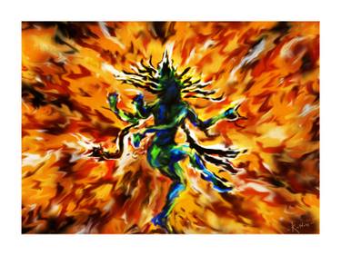 375x281 Saatchi Art Pranavam Painting By Kannan Thazhathodiyil - Nataraja Painting