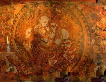 349x269 Murals Of Reclining Shiva, Nataraja With 20 Arms Found - Nataraja Painting Modern Art