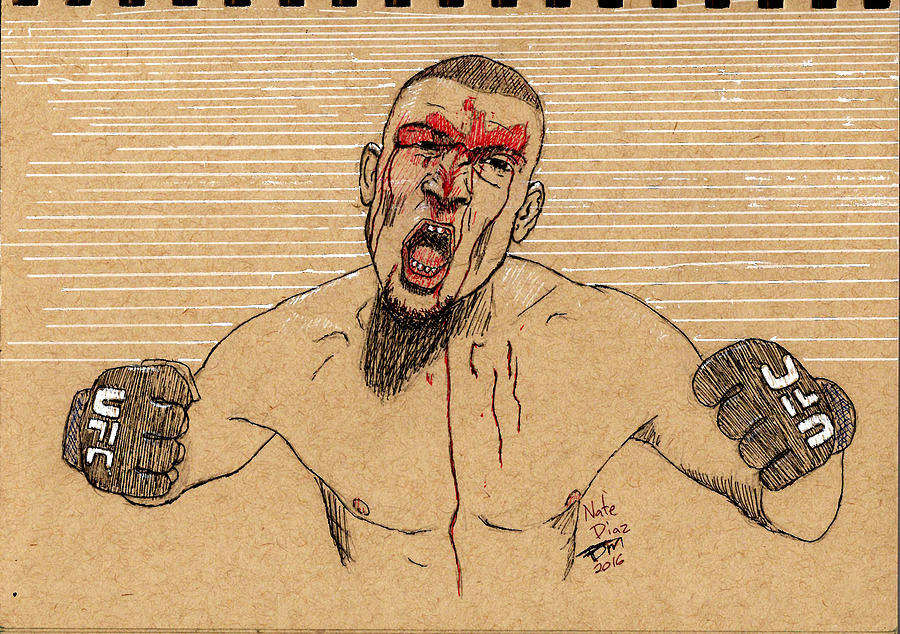 900x634 Nate Diaz Painting By Frank Middleton - Nate Diaz Painting
