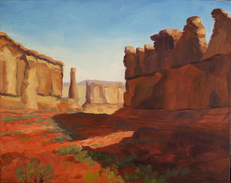 900x715 Park Avenue Morning Arches National Park Painting By Julia Grundmeier - National Park Painting