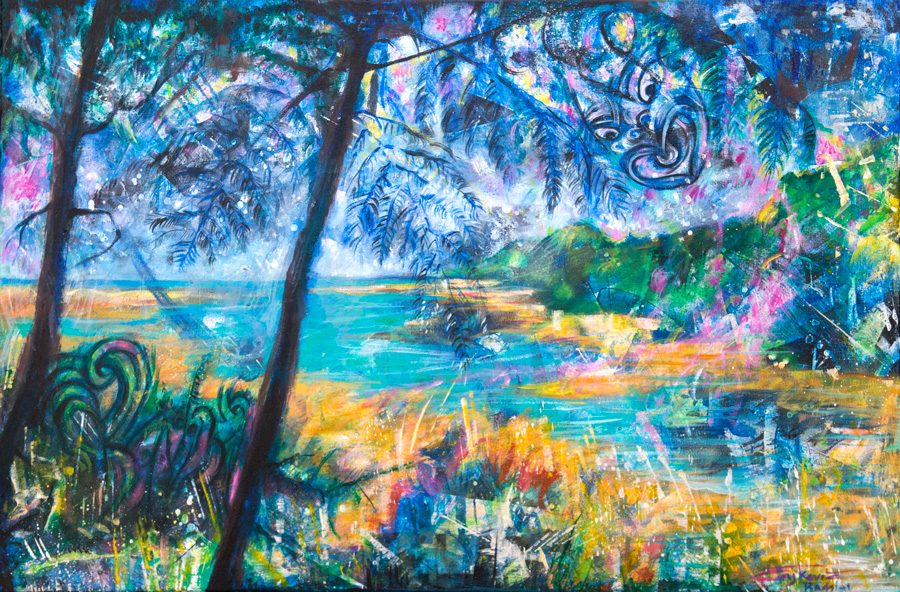 900x592 Encounter In 1642. Abel Tasman National Park Ii. Original Painting - National Park Painting