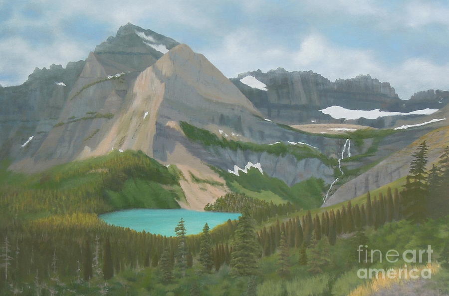 900x593 Glacier National Park Iii Painting By Phyllis Andrews - National Park Painting