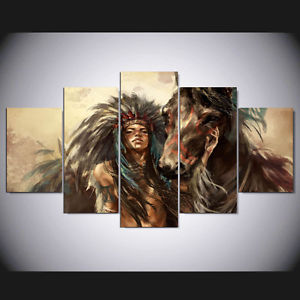 300x300 Native American Art Painting Canvas Print Indian Home Decor - Native American Art Painting
