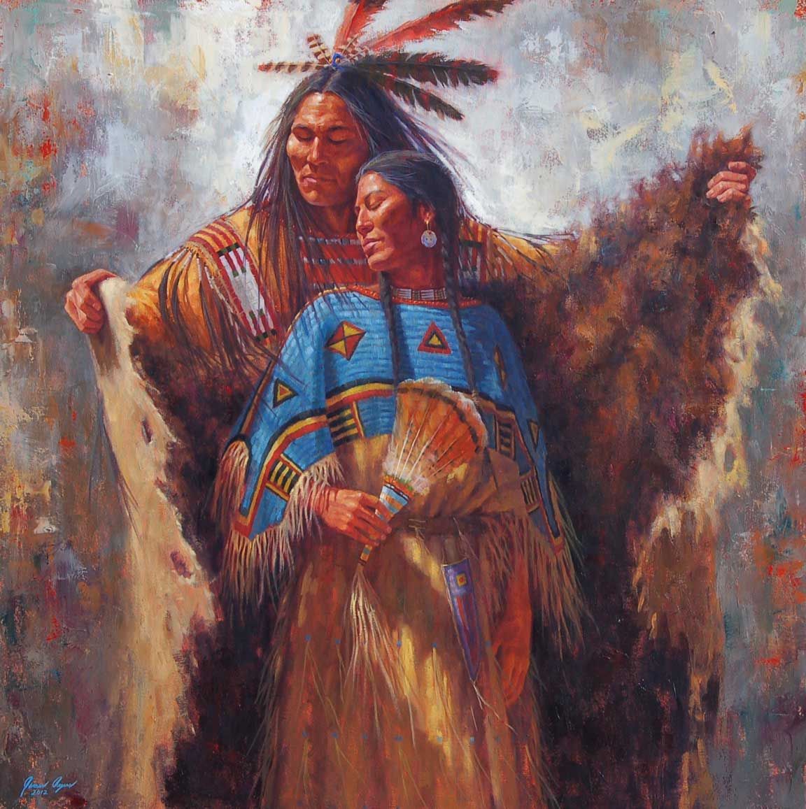 1152x1157 Native American Artists Art White Wolf James Ayers - Native American Art Painting