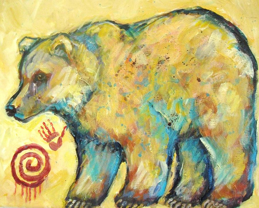 900x722 Native American Indian Bear Painting By Carol Suzanne Niebuhr - Native American Art Painting