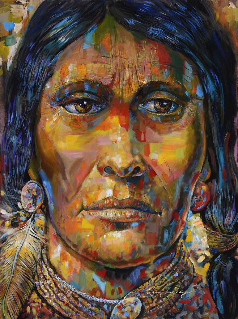 770x1031 Saatchi Art Native American Painting By Robert Lyn Nelson - Native American Art Painting