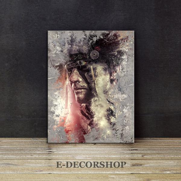 600x600 Art Print Native American Indian Canvas Art Print Native - Native American Canvas Painting