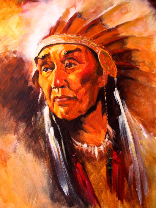 525x700 Native American Chief Painting Art Indians Print Poster Uk Ebay - Native American Chief Painting