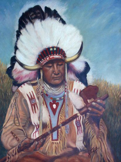 413x550 Native American Chief Painting By Jamietifft Redbubble Www - Native American Chief Painting