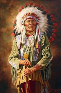 196x300 Old Print. Painting Of Native American Indian Chief Ebay - Native American Chief Painting