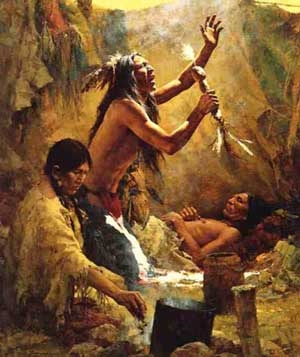 300x357 Community Structure - Native American Family Painting