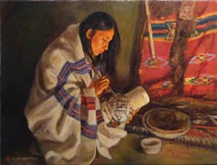317x241 The Gallery - Native American Family Painting