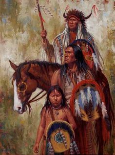 236x317 James Ayers - Native American Family Painting