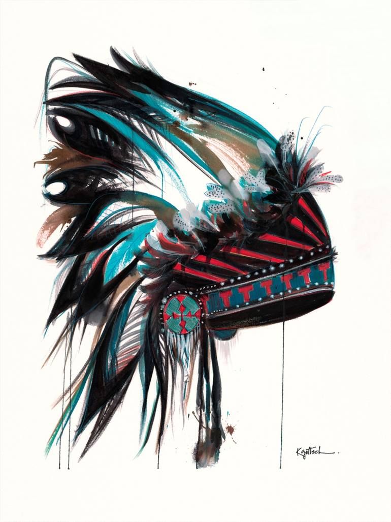 770x1027 Headdress - Native American Headdress Painting