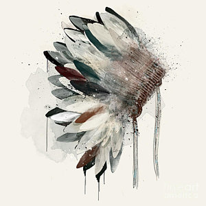 300x300 Native American Headdress Paintings Fine Art America - Native American Headdress Painting