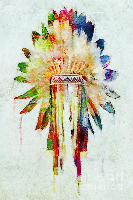 466x700 Featured Artwork In The Group Office Art Decor - Native American Headdress Painting