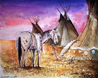 414x331 Horse War Paint - Native American Horse Painting