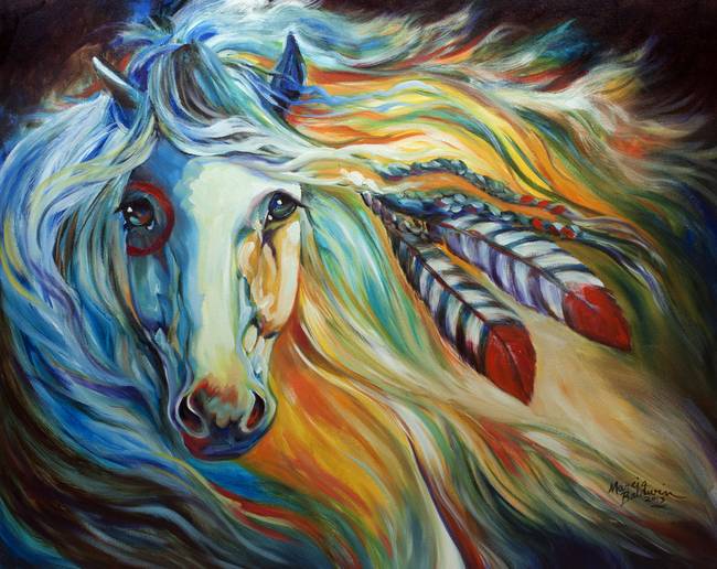 650x516 5d Diy Diamond Drawing Animal Diamond Cross Stitch Horse Oil - Native American Horse Painting