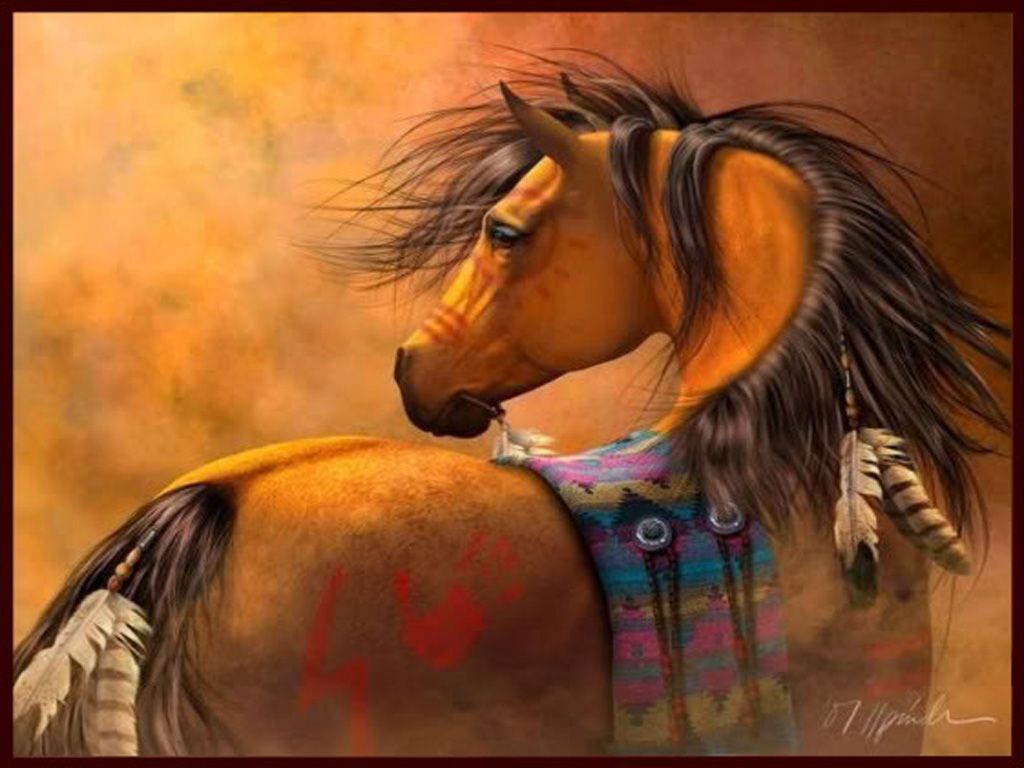 1024x768 Native American Horse Painting, American, Art, Horse, Native - Native American Horse Painting