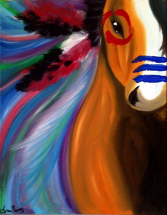 700x900 Native American Horse Painting By Aurora Musser - Native American Horse Painting