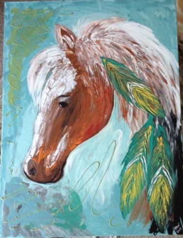 375x488 Native American Horse Paintings For Sale Saatchi Art - Native American Horse Painting
