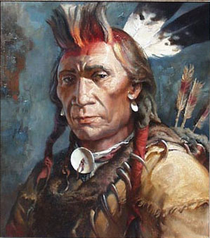 299x338 Oil Paintings Frames - Native American Indian Painting