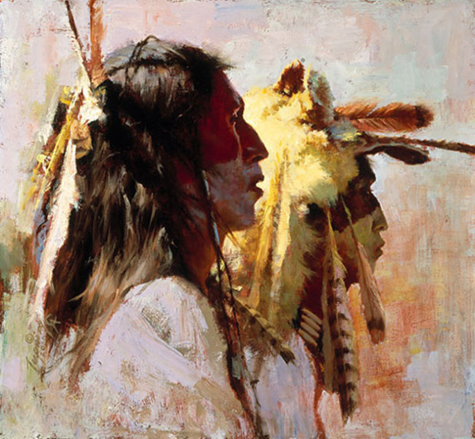 690x638 Wow=2016 New Work - Native American Indian Painting