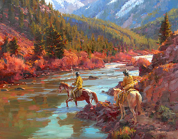 355x278 Image - Native American Landscape Painting