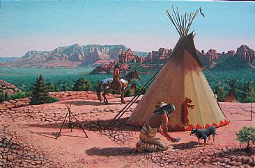 366x242 Native American Landscape - Native American Landscape Painting