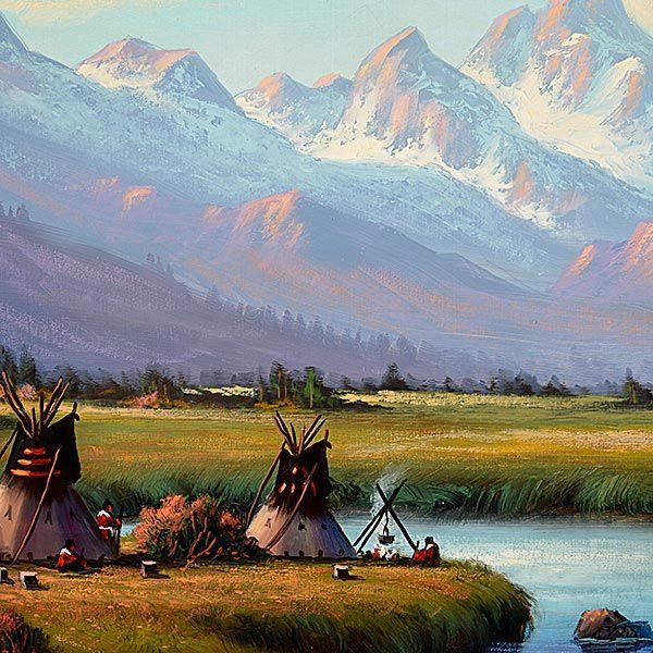 600x600 Painting Heinie Hartwig Native American Landscape - Native American Landscape Painting