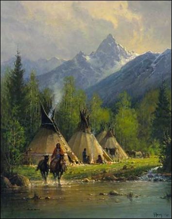 354x450 Pin By Marek On American Indians In Paintings Part Ii - Native American Landscape Painting