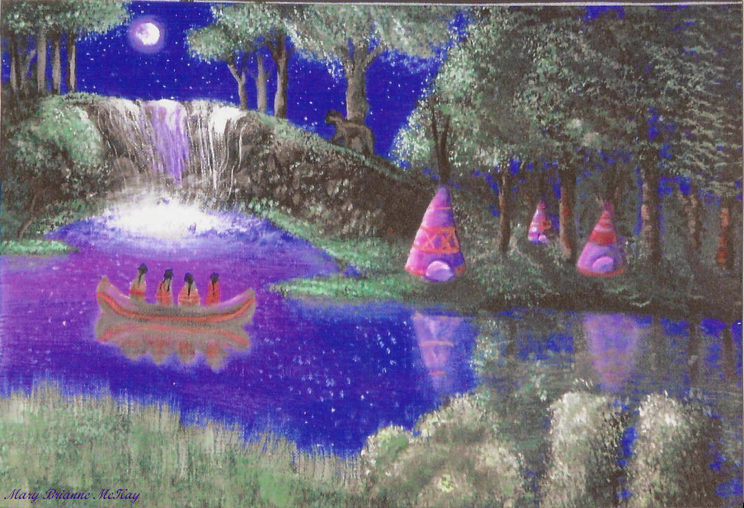 1081x738 Purple Native American Landscape By Marybriannemckay - Native American Landscape Painting