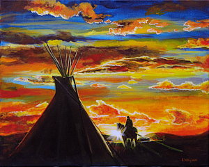 Native American Landscape Painting at PaintingValley.com | Explore ...