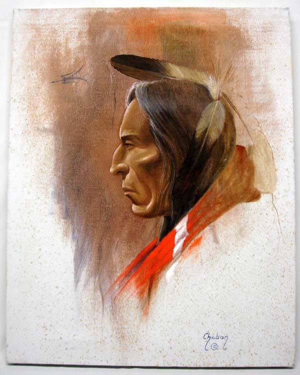 600x748 Native American Oil Painting By Chebon Barnoskie - Native American Oil Painting
